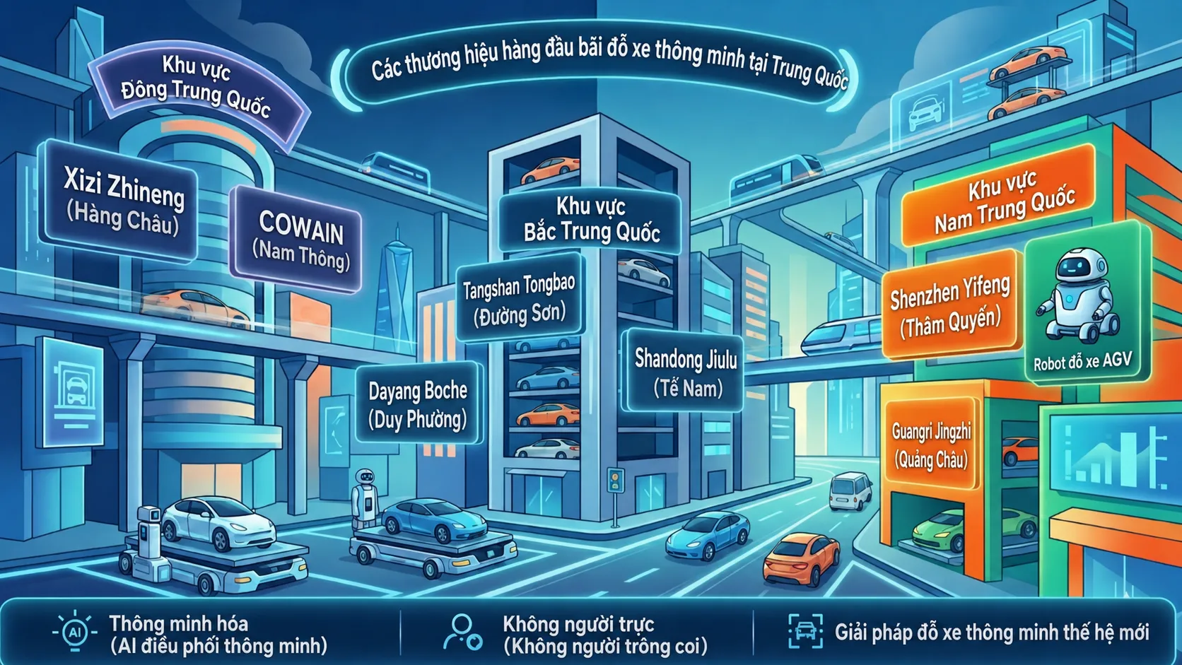 Các thương hiệu bãi đỗ xe đa tầng chủ đạo tại Trung Quốc (2026)